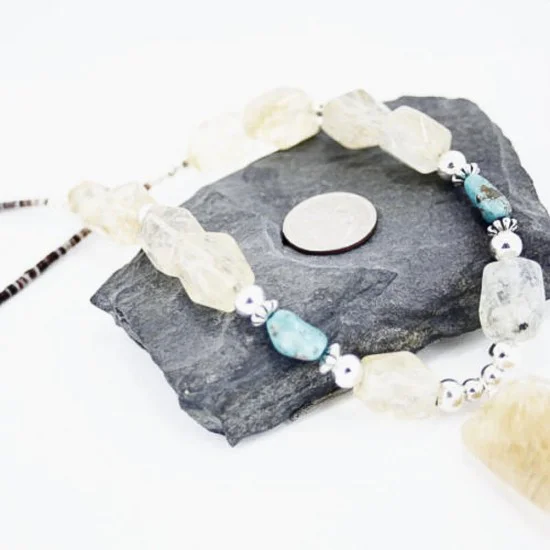 Certified Authentic Navajo .925 Sterling Silver Natural Turquoise Quarz Native American Necklace 370957615940 Certified Authentic Navajo .925 Sterling Silver Natural Turquoise Quarz Native American Necklace 370957615940