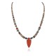 Certified Authentic Navajo .925 Sterling Silver Natural Turquoise Red Jasper Graduated Melon Shell Native American Necklace 16096 All Products NB151205220716 16096 (by LomaSiiva)
