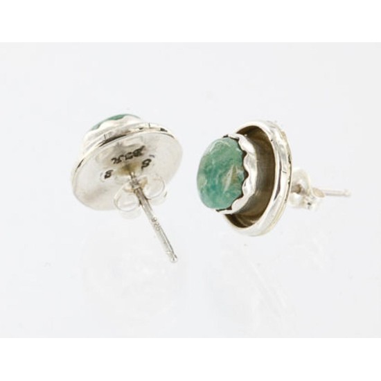 Certified Authentic Navajo .925 Sterling Silver Natural Turquoise Stud Native American Earrings 370986851676 All Products 370986851676 370986851676 (by LomaSiiva)
