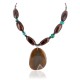 Certified Authentic Navajo .925 Sterling Silver Natural Turquoise Tigers Eye Hematite Agate Native American Necklace 15800-33