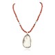 Certified Authentic Navajo .925 Sterling Silver Natural White Buffalo Turquoise Red Jasper Native American Necklace 24458-16037-1