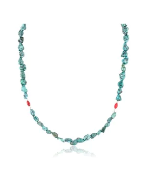 Certified Authentic Navajo .925 Sterling Silver Spider Web Turquoise Coral Native American Necklace 371009851988