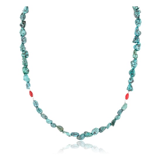 Certified Authentic Navajo .925 Sterling Silver Spider Web Turquoise Coral Native American Necklace 371009851988