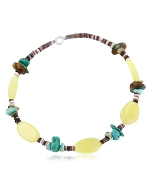 Navajo .925 Sterling Silver Turquoise and Agate Bracelet 12633-8