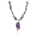 Certified Authentic Navajo .925 Sterling Silver Turquoise AMETHYST 28 Native American Necklace 371011978961