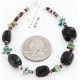Certified Authentic Navajo .925 Sterling Silver Turquoise and Black Onyx Native American Bracelet 371040457698