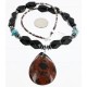 Navajo .925 Sterling Silver Turquoise and Black Onyx Necklace 25215-101