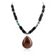 Navajo .925 Sterling Silver Turquoise and Black Onyx Necklace 25215-101