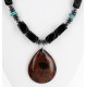 Navajo .925 Sterling Silver Turquoise and Black Onyx Necklace 25215-101