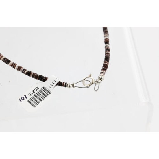 Navajo .925 Sterling Silver Turquoise and Black Onyx Necklace 25215-101