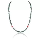 Certified Authentic Navajo .925 Sterling Silver Turquoise and Coral Native American Necklace 371052291531