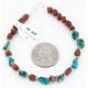 Certified Authentic Navajo .925 Sterling Silver Turquoise and Jasper Native American Bracelet 390800642866 Certified Authentic Navajo .925 Sterling Silver Turquoise and Jasper Native American Bracelet 390800642866