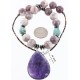 Certified Authentic Navajo .925 Sterling Silver Turquoise and PURPLE AGATE Native American Necklace 371010632545