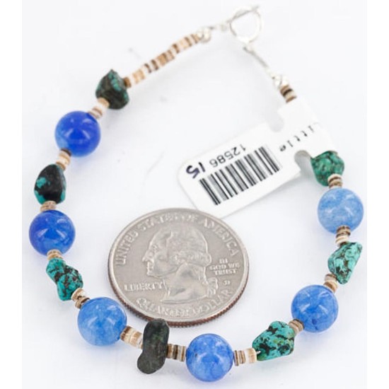 Certified Authentic Navajo .925 Sterling Silver Turquoise BLUE AGATE Native American Bracelet 371019604341 Certified Authentic Navajo .925 Sterling Silver Turquoise BLUE AGATE Native American Bracelet 371019604341
