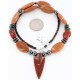 Certified Authentic Navajo .925 Sterling Silver Turquoise Carnelian Native American Necklace 390815459400