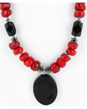 Certified Authentic Navajo .925 Sterling Silver Turquoise CORAL BLACK ONYX Native American Necklace 390800747547 Certified Authentic Navajo .925 Sterling Silver Turquoise CORAL BLACK ONYX Native American Necklace 390800747547
