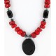 Certified Authentic Navajo .925 Sterling Silver Turquoise CORAL BLACK ONYX Native American Necklace 390800747547