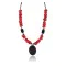 Certified Authentic Navajo .925 Sterling Silver Turquoise CORAL BLACK ONYX Native American Necklace 390800747547