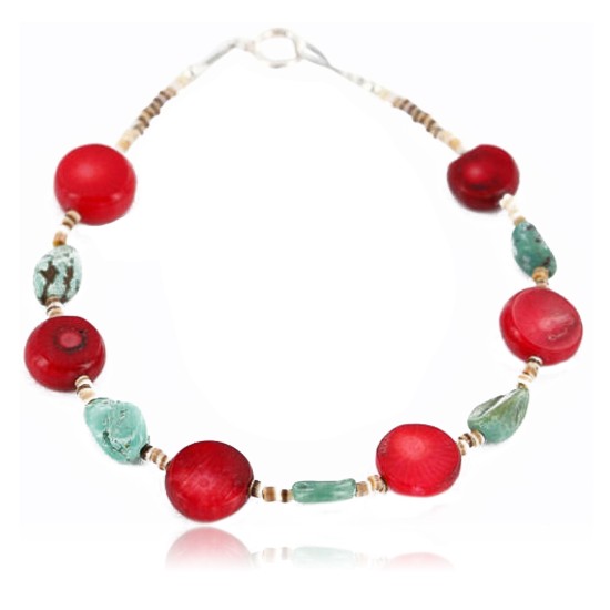 Certified Authentic Navajo .925 Sterling Silver Turquoise CORAL Native American Bracelet 371014193592 Certified Authentic Navajo .925 Sterling Silver Turquoise CORAL Native American Bracelet 371014193592