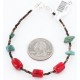 Certified Authentic Navajo .925 Sterling Silver Turquoise CORAL Native American Bracelet 371019688067