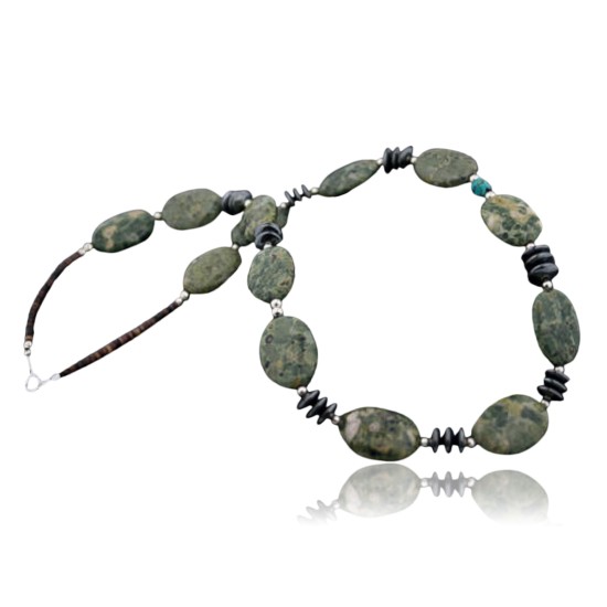 Navajo .925 Sterling Silver Turquoise Jasper Necklace 15432-35 Navajo .925 Sterling Silver Turquoise Jasper Necklace 15432-35