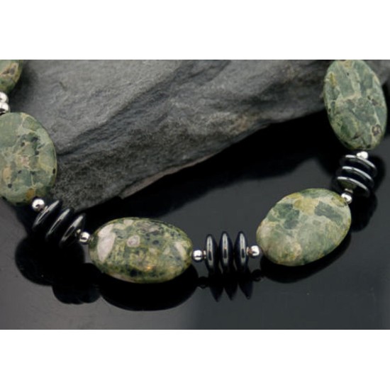 Navajo .925 Sterling Silver Turquoise Jasper Necklace 15432-35 Navajo .925 Sterling Silver Turquoise Jasper Necklace 15432-35