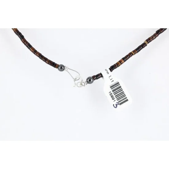 Certified Authentic Navajo .925 Sterling Silver Turquoise Jasper Native American Necklace 15891-3