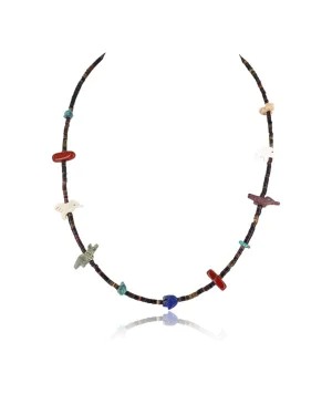 Certified Authentic Navajo .925 Sterling Silver Turquoise Jasper Native American Necklace 371013127852