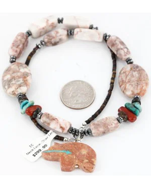 Certified Authentic Navajo .925 Sterling Silver Turquoise Jasper Native American Necklace 390801038336 Certified Authentic Navajo .925 Sterling Silver Turquoise Jasper Native American Necklace 390801038336