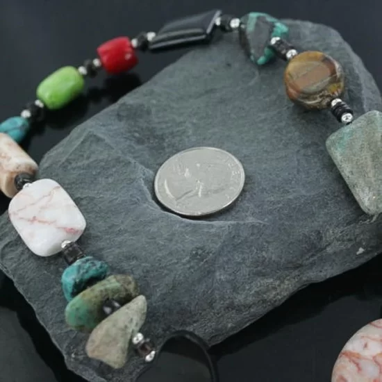 Certified Authentic Navajo .925 Sterling Silver Turquoise Multicolor Native American Necklace 390671249966