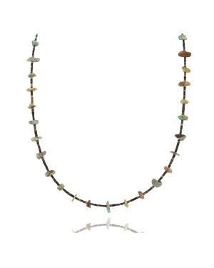 Certified Authentic Navajo .925 Sterling Silver Turquoise Native American Necklace 15883-1