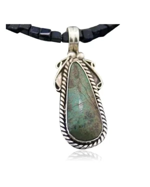 Certified Authentic Navajo .925 Sterling Silver Turquoise Native American Necklace 370829502802