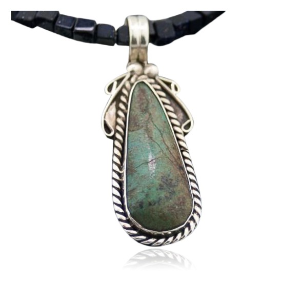 Certified Authentic Navajo .925 Sterling Silver Turquoise Native American Necklace 370829502802