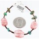 Certified Authentic Navajo .925 Sterling Silver  Turquoise PINK QUARTZ Native American Bracelet 371013326017