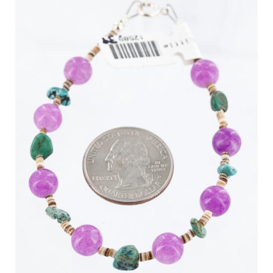 Certified Authentic Navajo .925 Sterling Silver Turquoise PURPLE AGATE Native American Bracelet 371017189228 Certified Authentic Navajo .925 Sterling Silver Turquoise PURPLE AGATE Native American Bracelet 371017189228