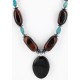 Certified Authentic Navajo .925 Sterling Silver Turquoise RED TIGERS EYE Native American Necklace 390802463635