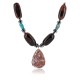 Certified Authentic Navajo .925 Sterling Silver Turquoise RED TIGERS EYE Native American Necklace 750121-4
