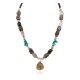 Certified Authentic Navajo .925 Sterling Silver Turquoise Smoky Quartz Native American Necklace 25341-4