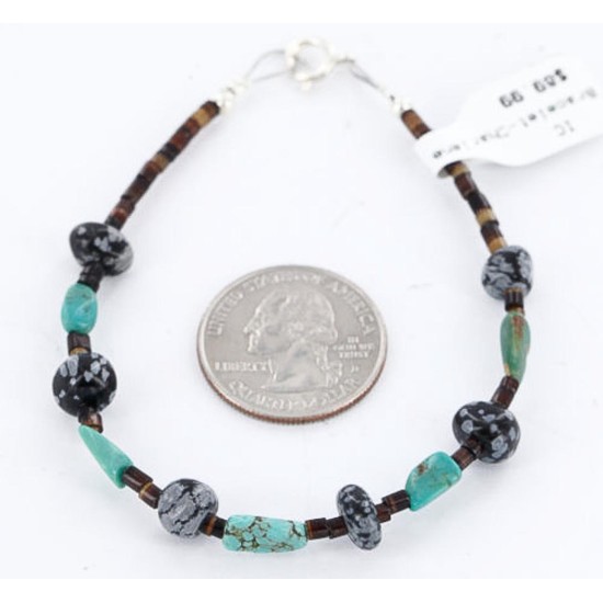 Certified Authentic Navajo .925 Sterling Silver Turquoise SNOWFLAKE Native American Bracelet 371017019493 Certified Authentic Navajo .925 Sterling Silver Turquoise SNOWFLAKE Native American Bracelet 371017019493