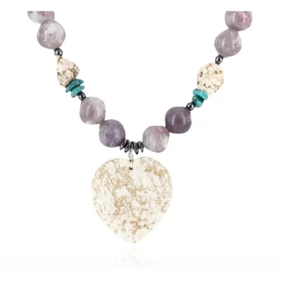Certified Authentic Navajo .925 Sterling Silver White Howlite Agate Native American Necklace 15310-2 Certified Authentic Navajo .925 Sterling Silver White Howlite Agate Native American Necklace 15310-2