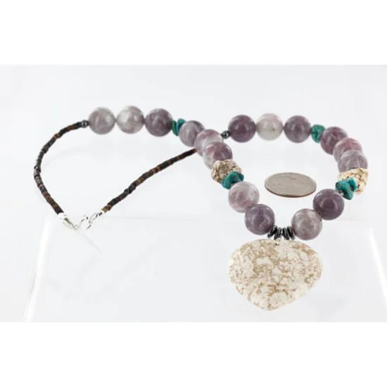 Certified Authentic Navajo .925 Sterling Silver White Howlite Agate Native American Necklace 15310-2 Certified Authentic Navajo .925 Sterling Silver White Howlite Agate Native American Necklace 15310-2