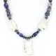 Certified Authentic Navajo .925 Sterling Silver White Howlite and Lapis Native American Necklace 371062170535