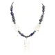 Certified Authentic Navajo .925 Sterling Silver White Howlite and Lapis Native American Necklace 371062170535