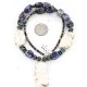 Certified Authentic Navajo .925 Sterling Silver White Howlite and Lapis Native American Necklace 371062170535