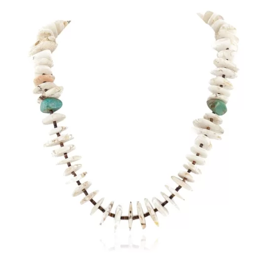 Collier Navajo En Argent 925 Avec Turquoise - Six Brins, Bijou Amérindien D'occasion