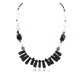 Certified Authentic Navajo .925 Sterling Silver White Howlite Black Onyx Hematite Native American Necklace 16091-5