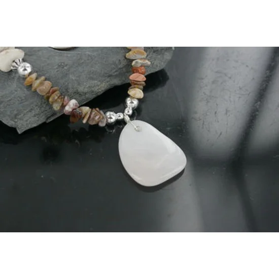 Certified Authentic Navajo .925 Sterling Silver White Howlite Jasper Native American Necklace 15151-28 Certified Authentic Navajo .925 Sterling Silver White Howlite Jasper Native American Necklace 15151-28
