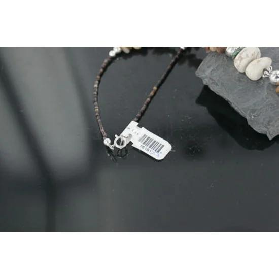 Certified Authentic Navajo .925 Sterling Silver White Howlite Jasper Native American Necklace 15151-28 Certified Authentic Navajo .925 Sterling Silver White Howlite Jasper Native American Necklace 15151-28