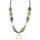 Certified Authentic Navajo .925 Sterling Silver White Howlite Jasper Native American Necklace 15888-9