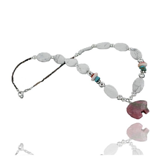 Certified Authentic Navajo .925 Sterling Silver White Howlite Jasper Native American Necklace 390728593004